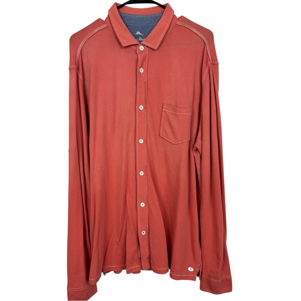 Tommy Bahama Mens Shirt Island Modern Fit Pima Cotton Long Sleeve Button Down XL